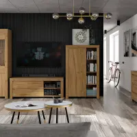 Vitrina Holten 68 cm con 2 puertas roble waterford