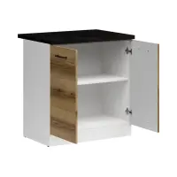 Mueble de cocina bajo Junona Line 80 cm de dos puertas roble delano claro con encimera