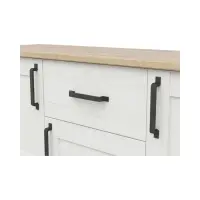 Cómoda Loksa 148 cm con 3 puertas y un cajón pino andersen blanco/roble grandson