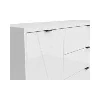 Cómoda Forn 156 cm con puertas y 3 cajones blanco brillo
