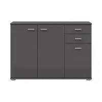Cómoda Noeda 106 cm con 3 puertas y 2 cajones grafito