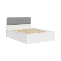 Funda tapizada para cama Tetrix 140 cm gris