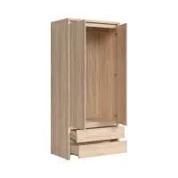 Armario de dos puertas Kaspian 90 cm con cajones roble sonoma