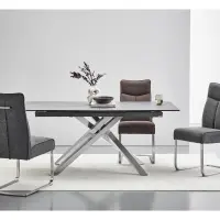 Silla tapizada Buffy marrón con base de patín