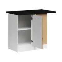 Mueble de cocina bajo de rincón Junona Line derecho roble delano claro con encimera para rincón de 100x60 cm