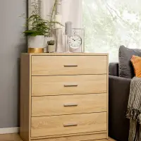 Cómoda Nepo Plus 80 cm con 4 cajones roble sonoma