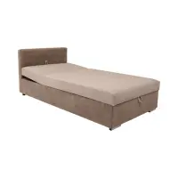 Sofá cama Rico con arcón y respaldo ajustable beige