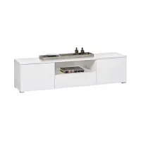 Mueble RTV Spice 165 cm con 2 puertas y un cajón blanco brillo