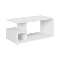 Mesa de centro Gato 100x50 con estante blanco alpino