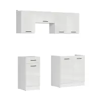 Кухонный комплект Junona Line 180 см меловой глянец без столешницы