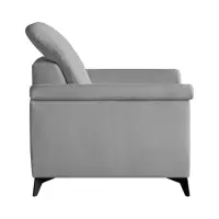 Sillón Doria de terciopelo gris claro