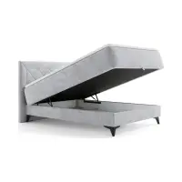 Cama continental Zalea 140x200 con arcón gris