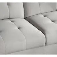 Two-seater sofa Doria with storage velvet cream