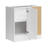 Armario bajo de cocina rinconero Junona Line derecho brillo tiza para rincón 100x60 cm