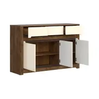 Cómoda Ruso 149 cm con 3 puertas y 3 cajones roble april/brillo perlado