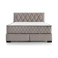 Cama continental Reve 140x200 con arcón beige oscuro