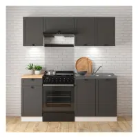 Conjunto de cocina Junona Line 180 cm grafito sin encimera