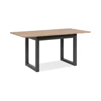 Mesa extensible rectangular Denver 120-160/80/75 roble artisan/negro