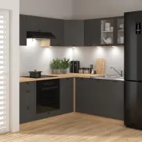 Conjunto de cocina de rincón Junona Line 240x200 grafito sin encimera
