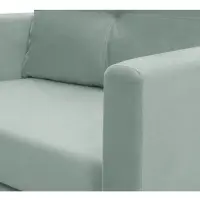 Sofá cama individual Bunio con arcón verde