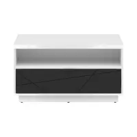 Coffee table Forn 90x60 with drawer white gloss/black matte