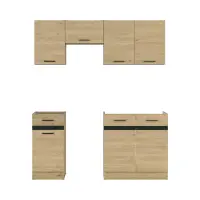 Conjunto de cocina Junona Line 170 cm roble bernstein sin encimera