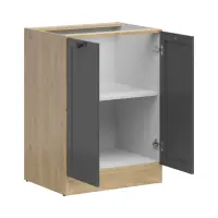Mueble bajo de cocina Junona Line 60 cm con 2 puertas roble bernstein/grafito