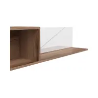 Estante de pared Forn 156 cm roble delano oscuro/blanco brillo