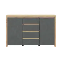Cómoda Larios 143 cm con 2 puertas y 4 cajones roble artisan/matera