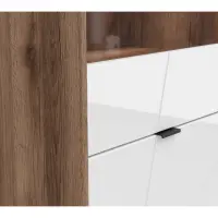 Vitrina Forn 64 cm con 2 puertas roble delano oscuro/blanco brillo