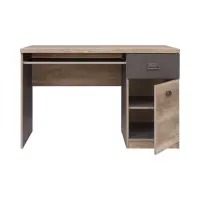 Escritorio Malcolm 120 cm con puerta y cajón roble canyon monument