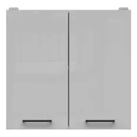 Armario de cocina superior Junona Line 60 cm de dos puertas gris claro brillo