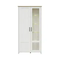 Vitrina Loksa 102 cm con 2 puertas pino andersen blanco