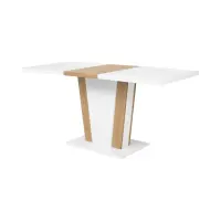 Mesa extensible Zalder 120/160x68 roble artisan/blanco