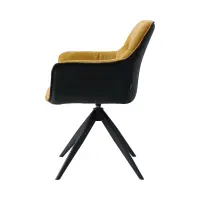 Silla tapizada Akita giratoria amarillo-negro
