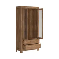 Vitrina Gent 98 cm con 2 puertas y 2 cajones roble stirling