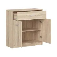 Cómoda Nepo Plus 80 cm con 2 puertas y un cajón roble sonoma