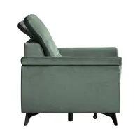 Sofá de tres plazas Doria convertible de terciopelo verde