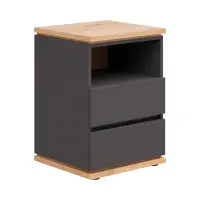 Mesita de noche Yamael 45 cm con cajones grafito