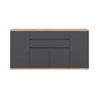 Cómoda Yamael 184 cm con 4 puertas y 2 cajones grafito