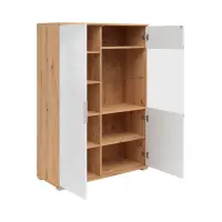 Display cabinet Zele 90 cm with 2 doors artisan oak/white gloss