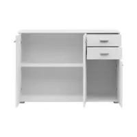 Cómoda Noeda 106 cm con 3 puertas y 2 cajones blanca