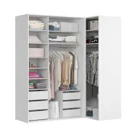 Armario modular Flex 220x116 cm esquinero con espejo blanco brillo