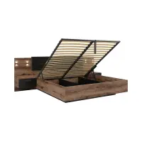 Conjunto Kassel cama 160 y mesitas de noche roble monastery/roble negro