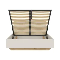 Cama Glamour 160x200 con contenedor y somier cachemira/roble mauvella