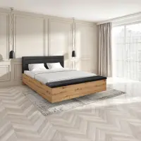 Cama Ostia 160x200 con somier y arcón roble artisan