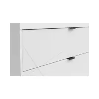 Mueble RTV Forn 156 cm con 2 cajones y estante blanco brillo