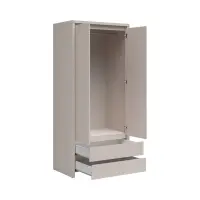 Armario de dos puertas Kaspian 90 cm con 2 cajones cachemira
