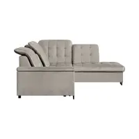 Sofá rinconera derecha Aragon convertible con reposacabezas y asiento regulables beige
