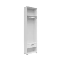 Estantería Homeland 60 cm con cajón, estante y barra blanca